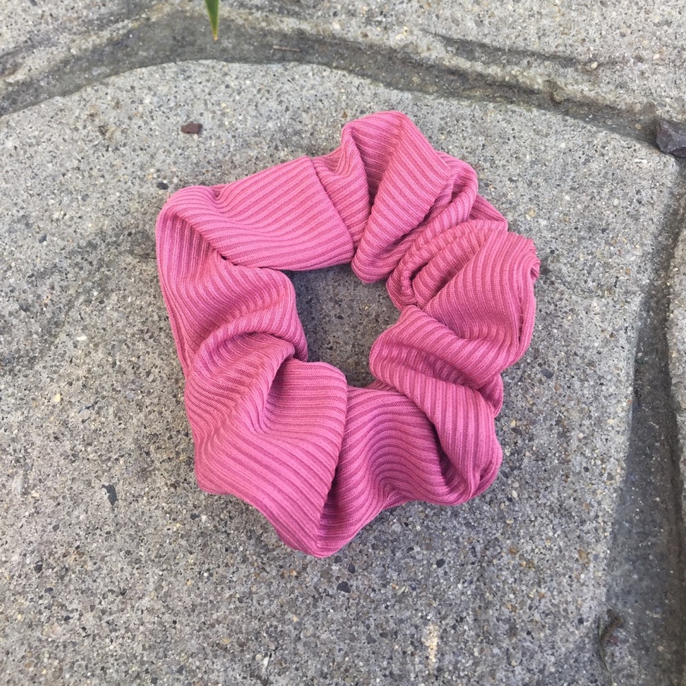 Pink hair scrunchie